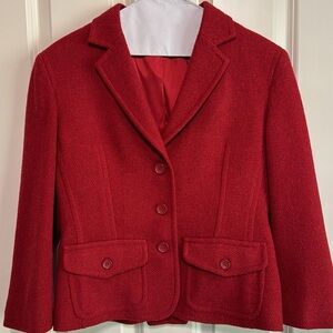 Express Wool Red Blazer Jacket Preppy 8